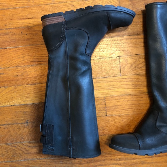 SOREL Riding LEATHER Knee High Boots Black 6.5 - Picture 7 of 14